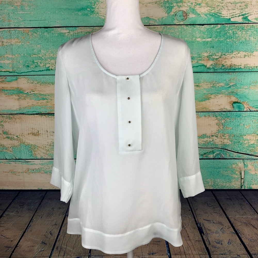 Soft Surroundings Sheer 3/4 Sleeve Top